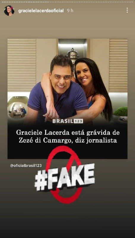Graciele Lacerda negou notícia sobre gravidez com Zezé Di Camargo (Foto: Reprodução) Graciele Lacerda negou notícia sobre gravidez com Zezé Di Camargo (Foto: Reprodução)