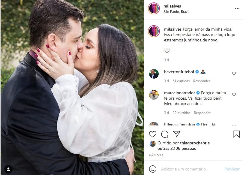 Publicação da esposa de Chico Garcia, comentarista do Jogo Aberto (Imagem: Reprodução) Publicação da esposa de Chico Garcia, comentarista do Jogo Aberto (Imagem: Reprodução)