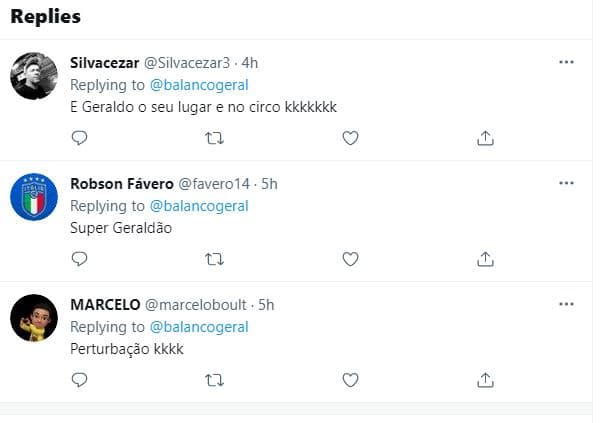 Telespectadores brincam ao ver Geraldo Luís no chão ao vivo (Reprodução) Telespectadores brincam ao ver Geraldo Luís no chão ao vivo (Reprodução)