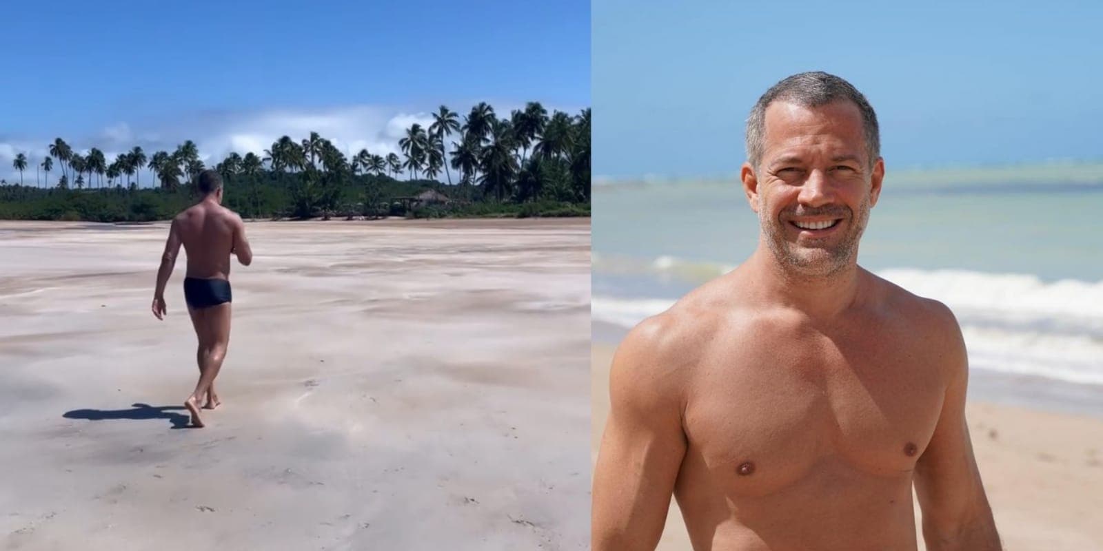 Malvino Salvador surge só de sunga e surpreende com boa forma Malvino Salvador surge só de sunga e surpreende com boa forma