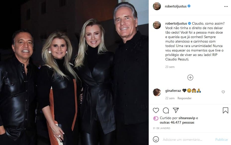 Publicação de Roberto Justus (Imagem: Reprodução)