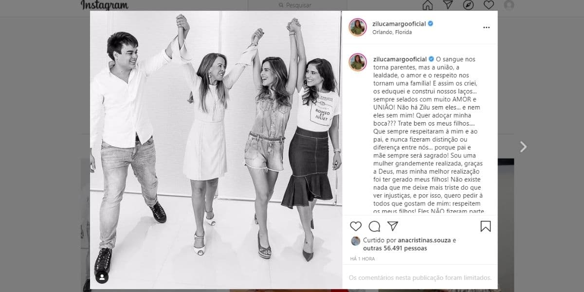 Zilu fala sobre menosprezo de filhos (Reprodução)