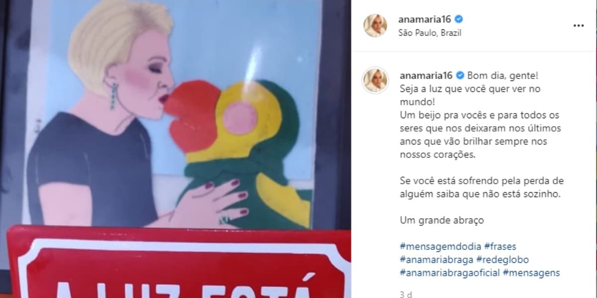 Ana Maria Braga sofre ainda com perda de Louro José (Foto: Reprodução)