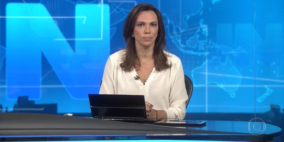Ana Paula Araújo comanda no Jornal Nacional (Foto: Reprodução)