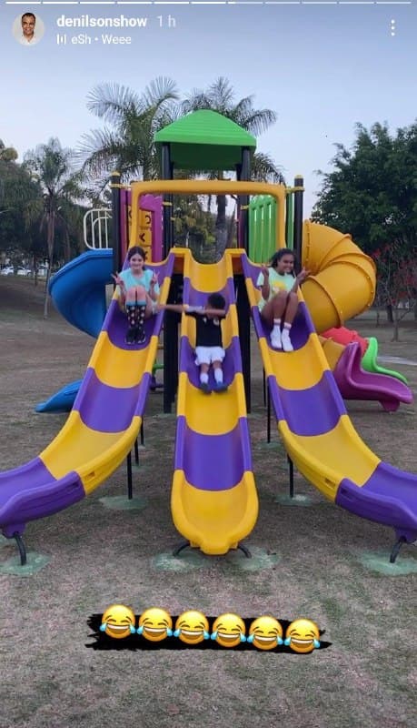 Denílson está cuidando dos filhos (Foto: Reprodução)
