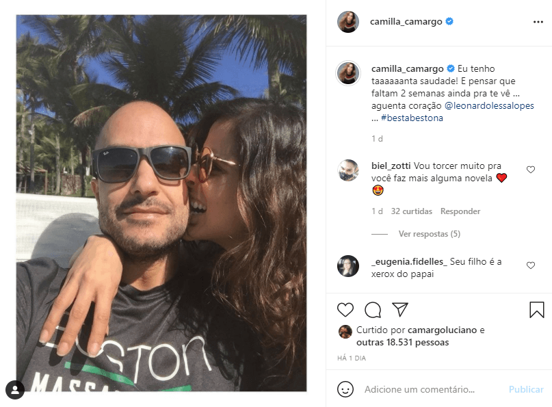 Camilla Camargo posou com o marido, Leonardo Lessa (Foto: Reprodução)