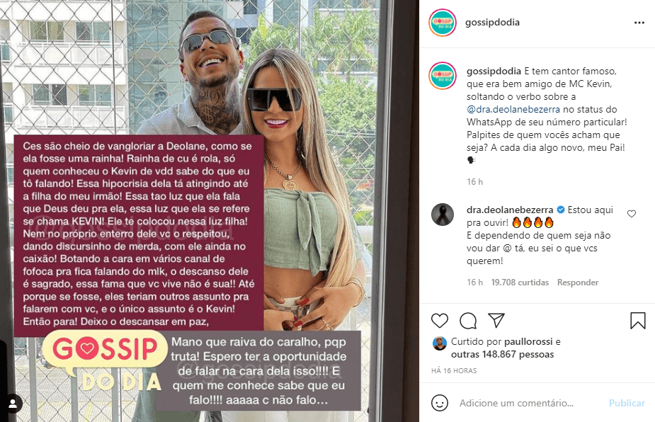 Amigo de MC Kevin detonou a advogada criminalista (Foto: Reprodução/ Instagram)