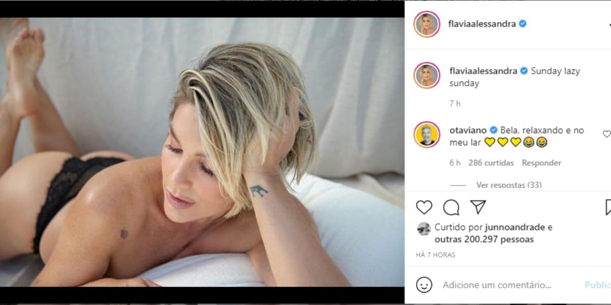 Flávia Alessandra uspu as redes sociais para expor um registro quente nas redes sociais (Foto: Reprodução)