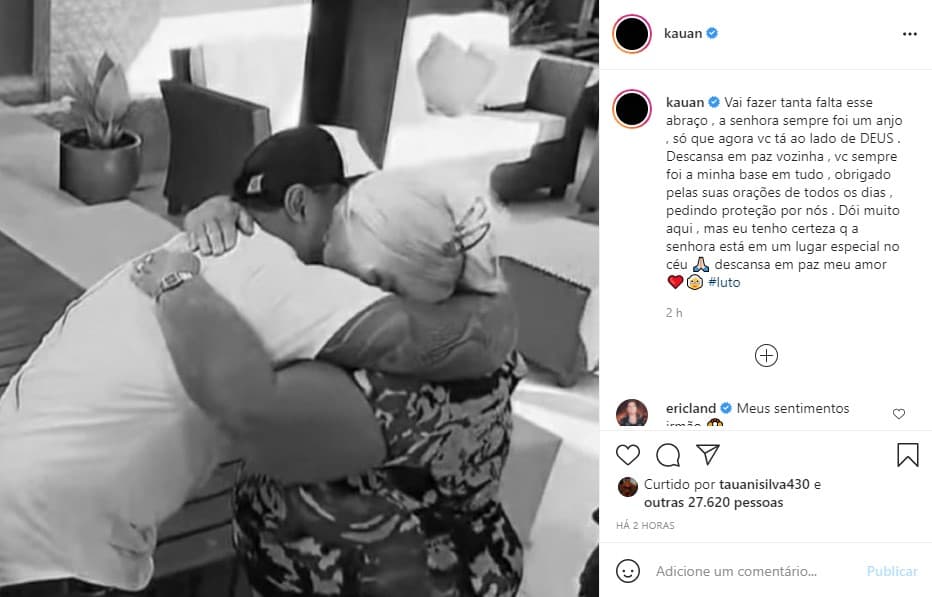 Kauan fez um post dando seu último adeus a familiar (Foto: Reprodução)
