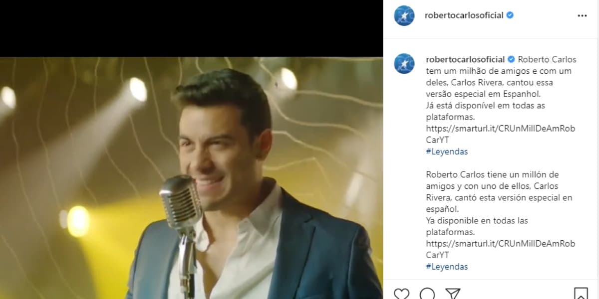 Roberto Carlos fez parceria com cantor novinho e viralizou nas redes sociais (Foto: Reprodução)