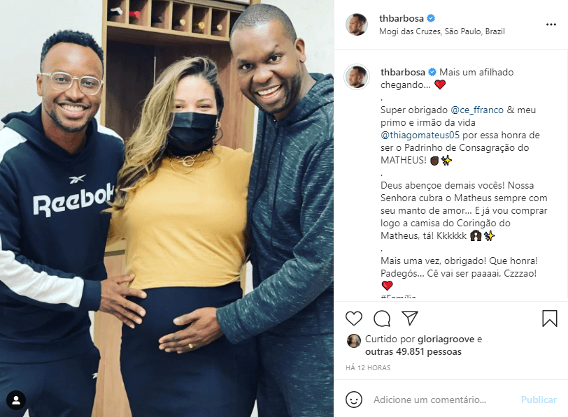 Thiaguinho anuncia chegada de bebê na família (Foto: Reprodução/Instagram)