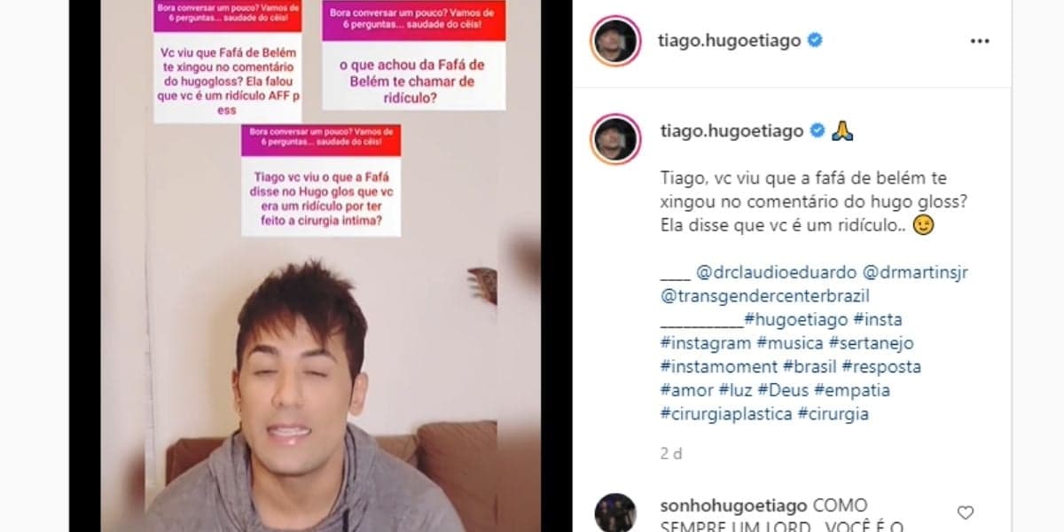 "Estúpida", Fafá de Belém é detonada por cantor sertanejo que aumentou pênis e tem intimidades expostas