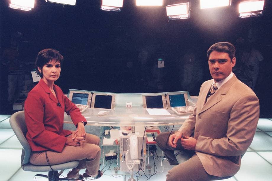 Fátima Bernardes e William Bonner nos bastidores do "Jornal Nacional" (Foto: Divulgação/TV Globo) Fátima Bernardes e William Bonner nos bastidores do "Jornal Nacional" (Foto: Divulgação/TV Globo)