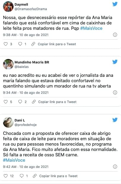 Repórter de Ana Maria é criticado por reportagem (Reprodução) Repórter de Ana Maria é criticado por reportagem (Reprodução)