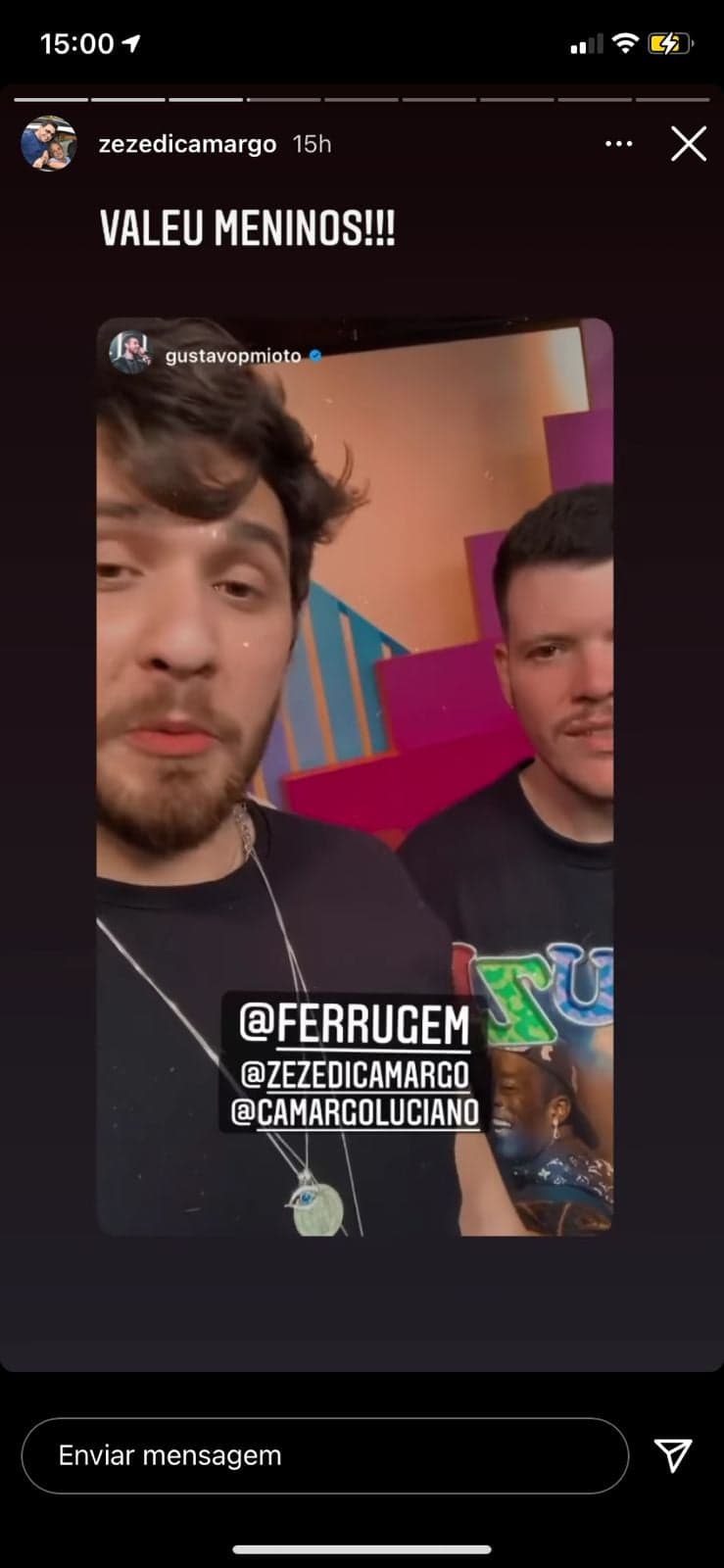 Gustavo Mioto expõe o que pensa de Zezé Di Camargo (Reprodução) Gustavo Mioto expõe o que pensa de Zezé Di Camargo (Reprodução)