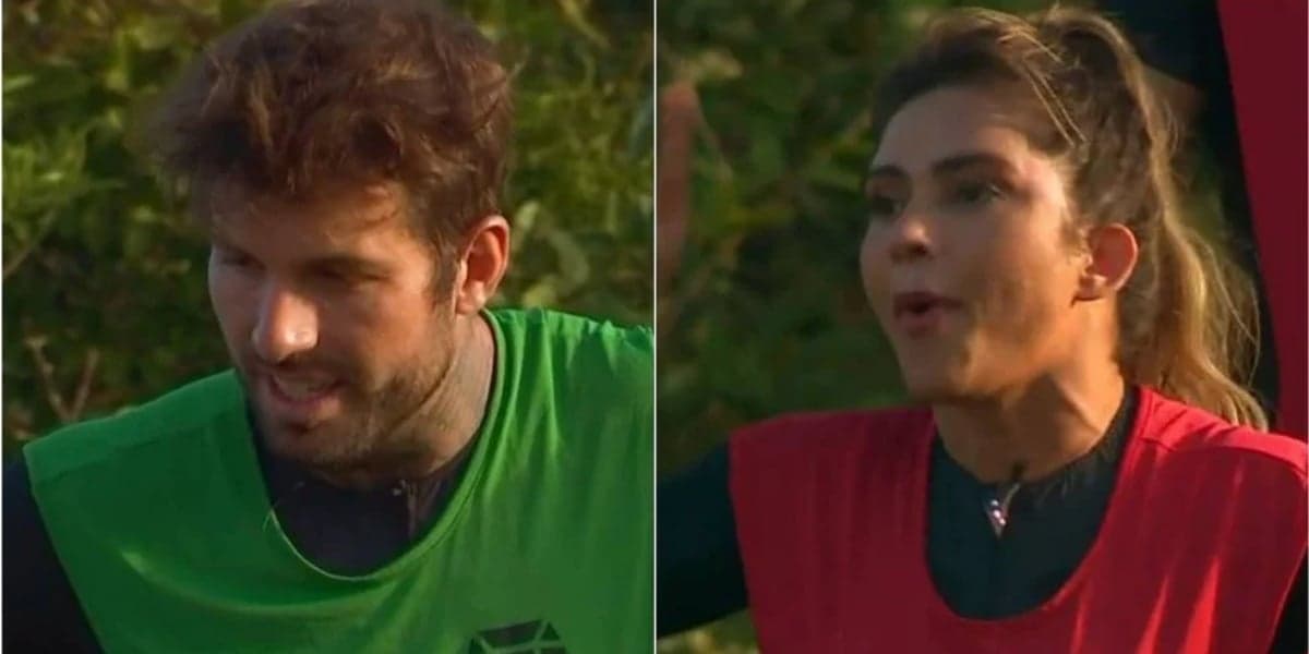 Claudinho e Nadja Pessoa bateram boca no Ilha Record (Imagem: Montagem)