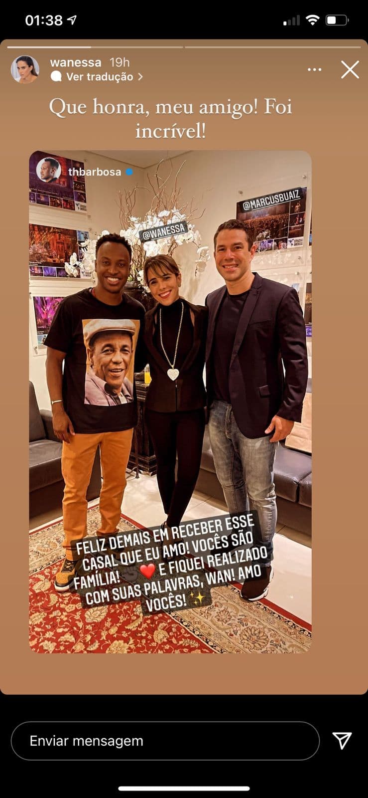 Primeiramente, Thiaguinho, Wanessa e Marcus se encontraram (Reproduçào) Primeiramente, Thiaguinho, Wanessa e Marcus se encontraram (Reproduçào)