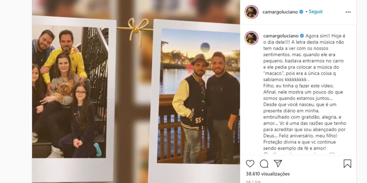 "Um presente", Luciano Camargo declara amor por rapaz, entrega tudo em textão e confirma: "Estamos juntos" "Um presente", Luciano Camargo declara amor por rapaz, entrega tudo em textão e confirma: "Estamos juntos"