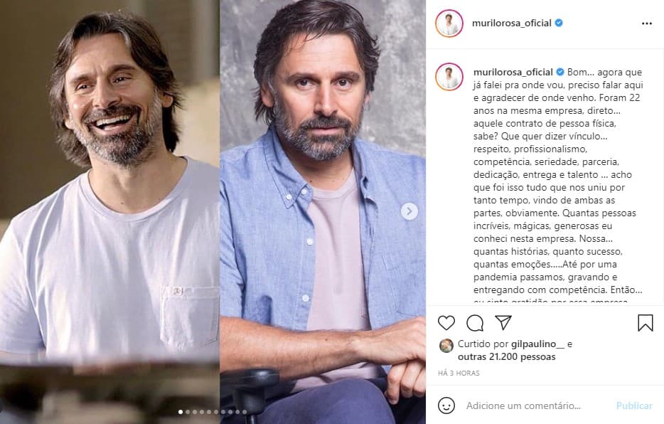 Murilo Rosa deixa a Globo após 22 anos (Foto: Reprodução)