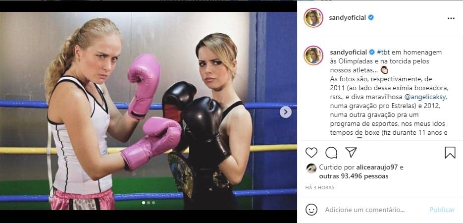 Sandy relembra época em que lutava boxe (Foto: Reprodução)