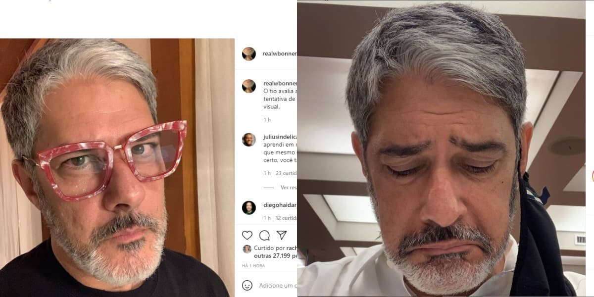 Em fotos curiosas, William Bonner causa graça nas redes sociais (Foto: Reprodução)