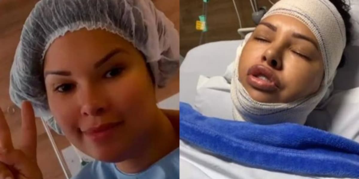 Ariadna Arantes em hospital onde fez a cirurgia (Imagem: Rerodução)