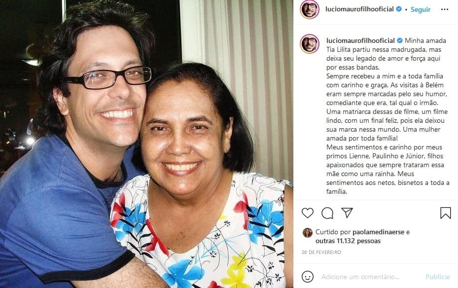 Publicação de Lúcio Mauro Filho (Imagem: Reprodução)