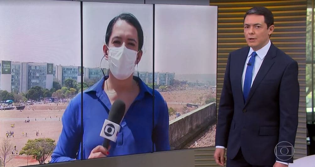 Alan Severiano interrompeu o "Encontro" para a cobertura das manifestações em 7 de setembro (Foto: Reprodução/TV Globo)