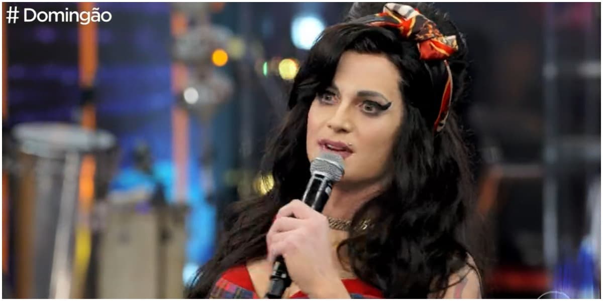 Fiuk encarnou Amy Winehouse no Domingão - Foto: Reprodução Fiuk encarnou Amy Winehouse no Domingão - Foto: Reprodução