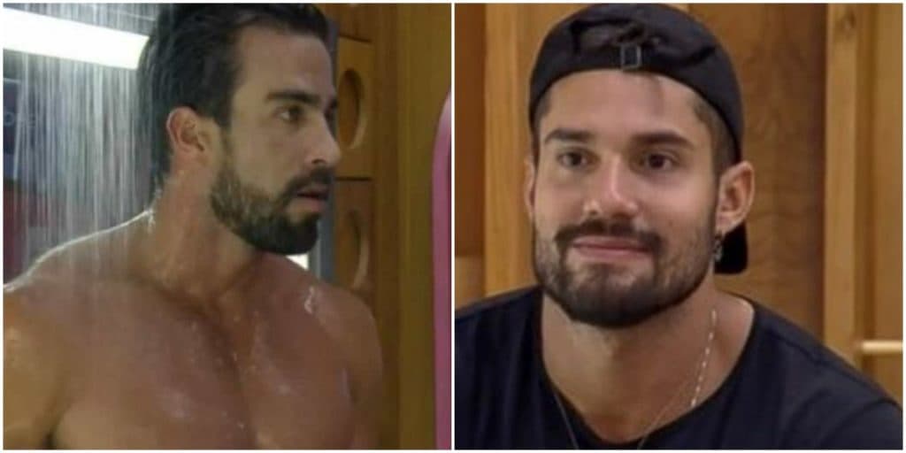 Bil e Erasmo Vianna entram juntos no banheiro e são pegos no ato por Aline em A Fazenda: "Troca troca"