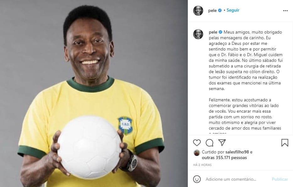 Pelé está internado no hospital Albert Einstein (Foto: Reprodução)