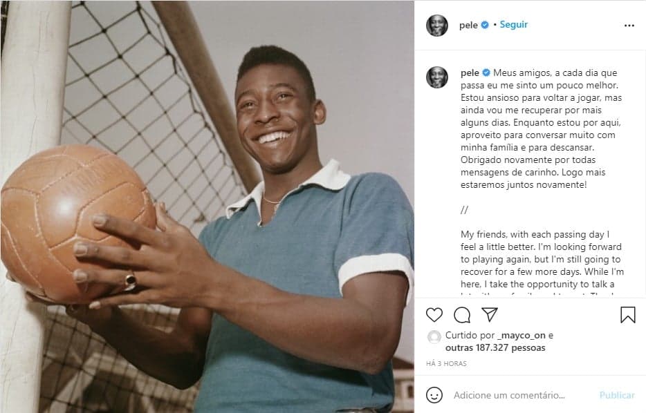 Publicação de Pelé no Instagram (Foto: Reprodução) Publicação de Pelé no Instagram (Foto: Reprodução)