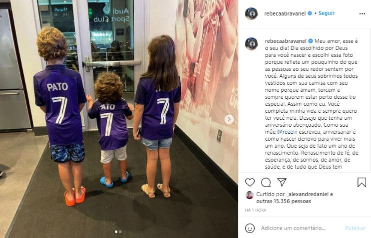 Rebeca Abravanel homenageou Pato com registro dos sobrinhos (Foto: Reprodução/Instagram) Rebeca Abravanel homenageou Pato com registro dos sobrinhos (Foto: Reprodução/Instagram)