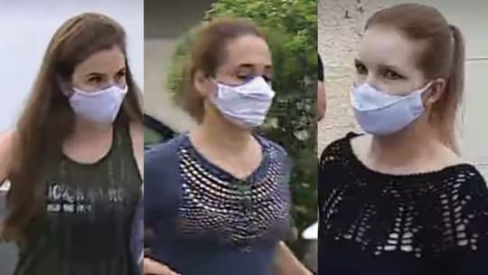 Suzane von Richthofen, Anna Carolina Jatobá e Elize Matsunaga deixaram penitenciária (Foto: Reprodução/TV Vanguarda)