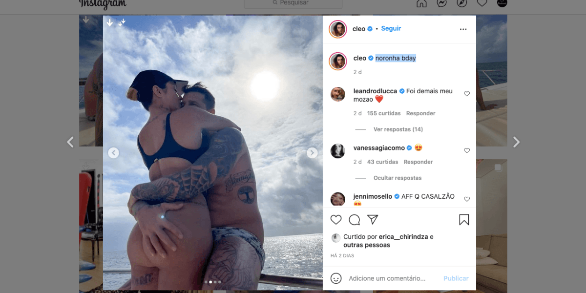 Cleo compartilha momento fofo com o marido (Reprodução)