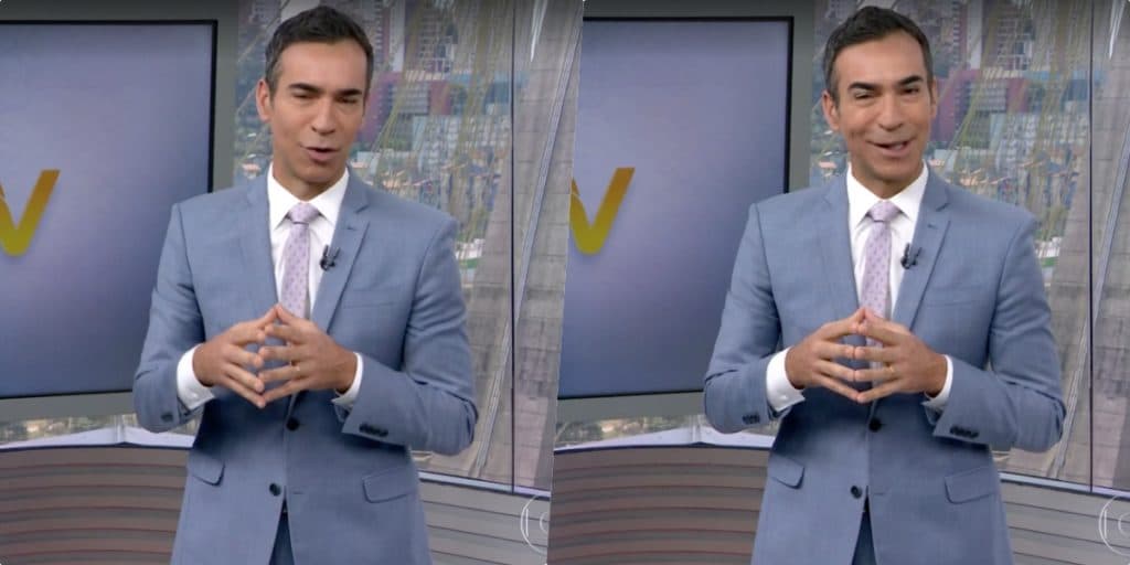 César Tralli quebra protocolo, chora ao vivo na Globo e anuncia despedida oficial: "Quero agradecer"