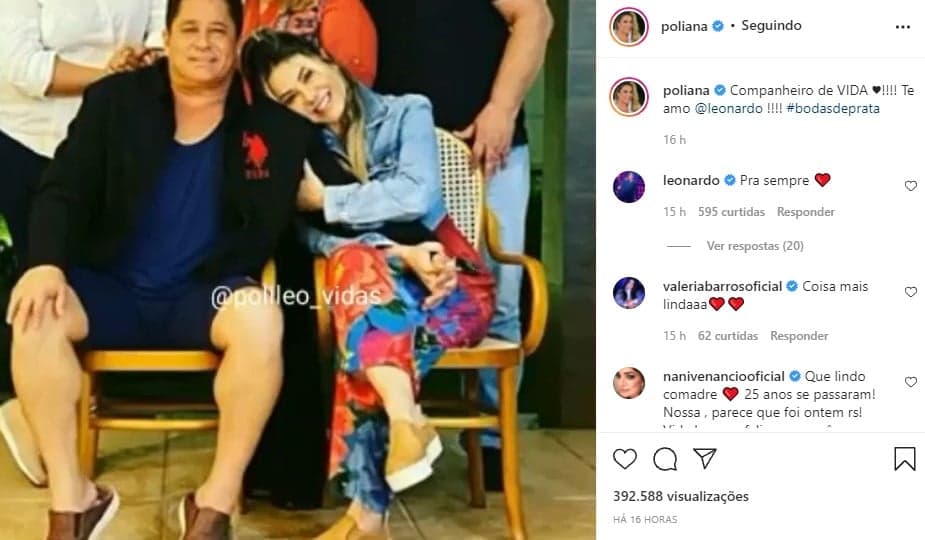 Poliana Rocha fez questão de se declarar para Leonardo (Foto: Reprodução)