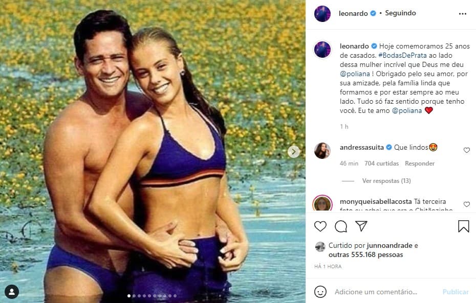 Leonardo se declarou para a esposa (Foto: Reprodução/ Instagram)
