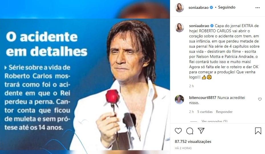 Sonia Abrão anunciou notícia sobre Roberto Carlos (Foto: Reprodução)