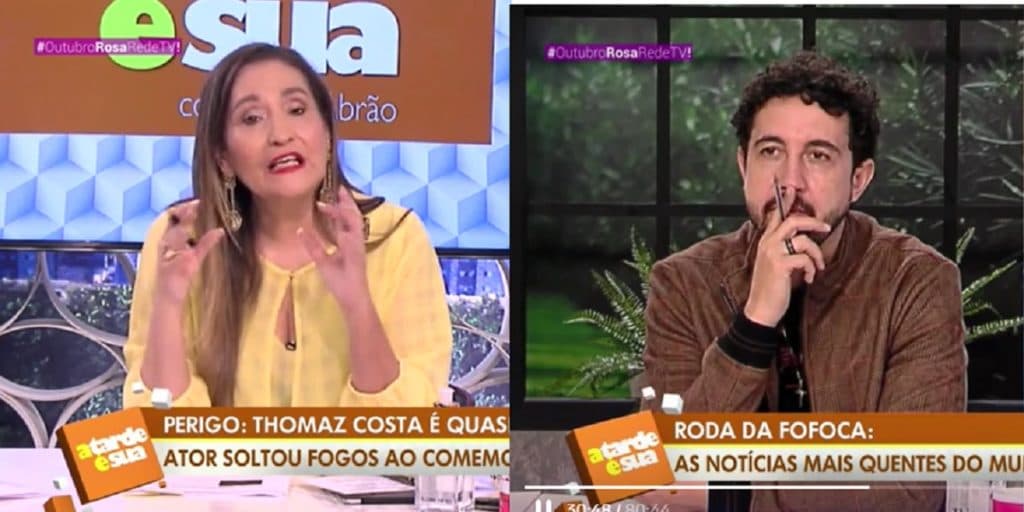 Thiago Rocha se exalta ao vivo na bancada do A Tarde É Sua e passa por cima de Sonia Abrão: "Vamos ver agora"