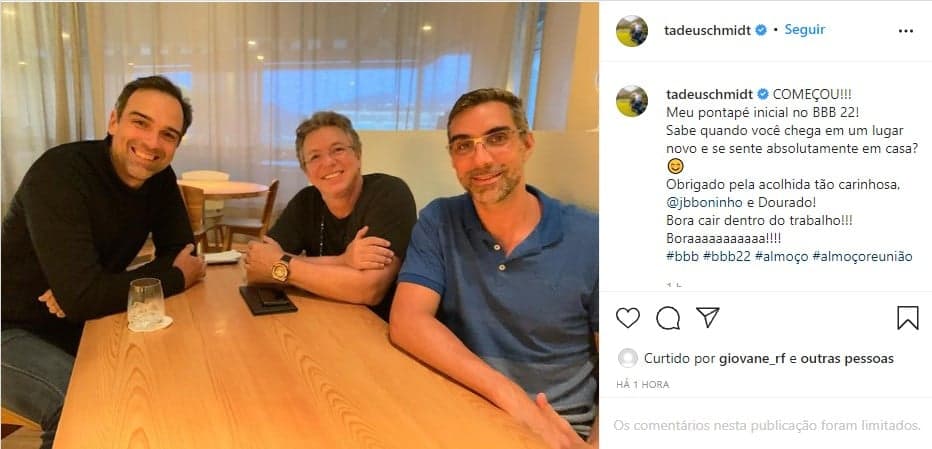 "Aprendi a lição", Tadeu Schmidt fica preso por conta de Boninho, perde tudo e detona: "Não se marca mais"