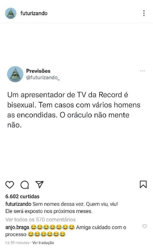 Apresentador da Record acabou sendo alvo de acusação (Foto: Reprodução) Apresentador da Record acabou sendo alvo de acusação (Foto: Reprodução)