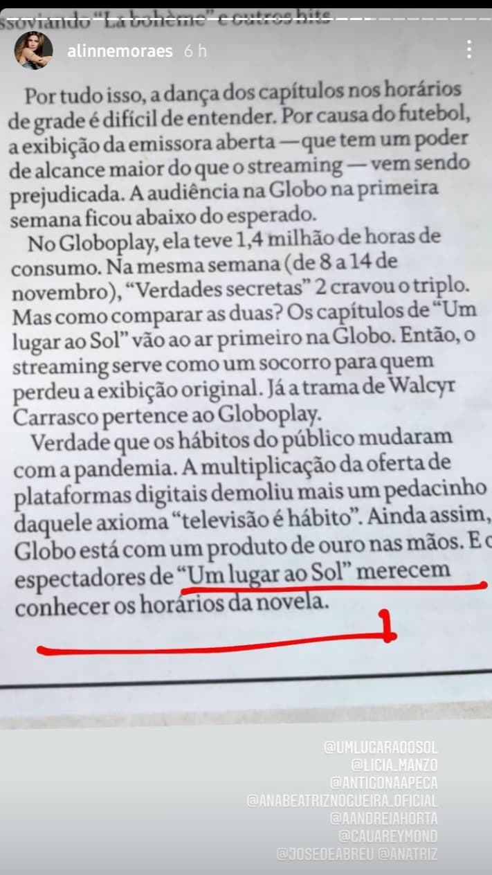 Publicação de Alinne Moraes em seu Instagram (Foto: Reprodução/ Instagram) Publicação de Alinne Moraes em seu Instagram (Foto: Reprodução/ Instagram)