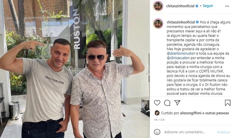 Chitãozinho passou por procedimento estético (Foto: Reprodução)