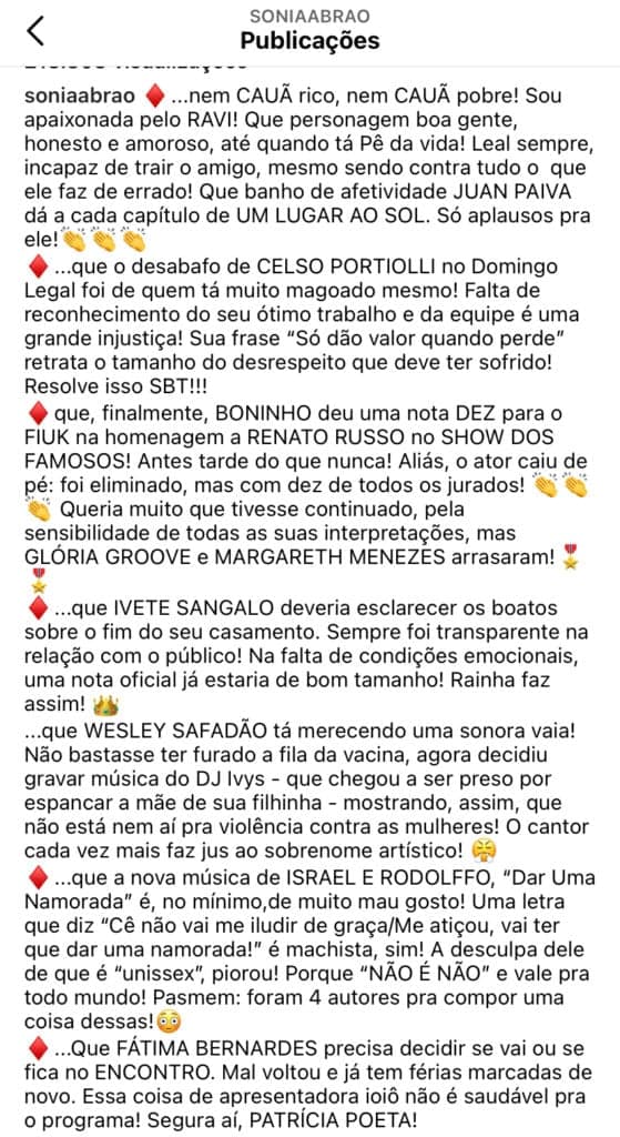 “Apresentadora iôiô”, Sonia Abrão solta o verbo contra Fátima, expõe nova saída da Globo e detona: “Desrespeito” “Apresentadora iôiô”, Sonia Abrão solta o verbo contra Fátima, expõe nova saída da Globo e detona: “Desrespeito”