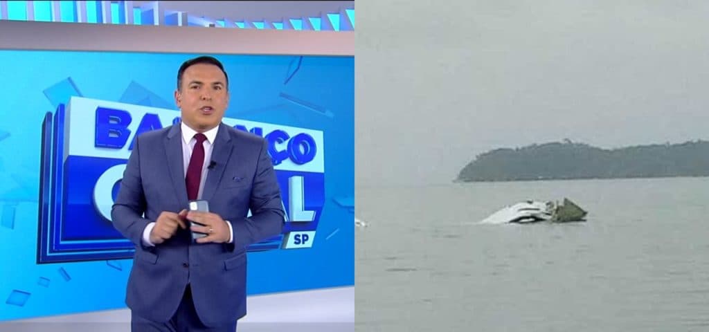 "Uma tragédia", Gottino interrompe jornal na Record às pressas e confirma queda de avião ao vivo: "Caiu no mar"