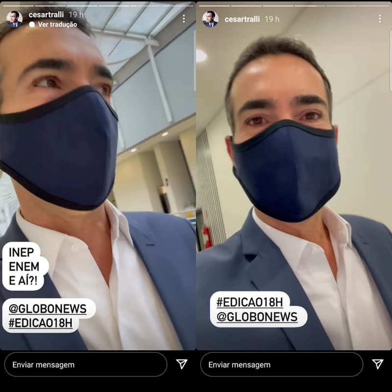 César Tralli nos stories