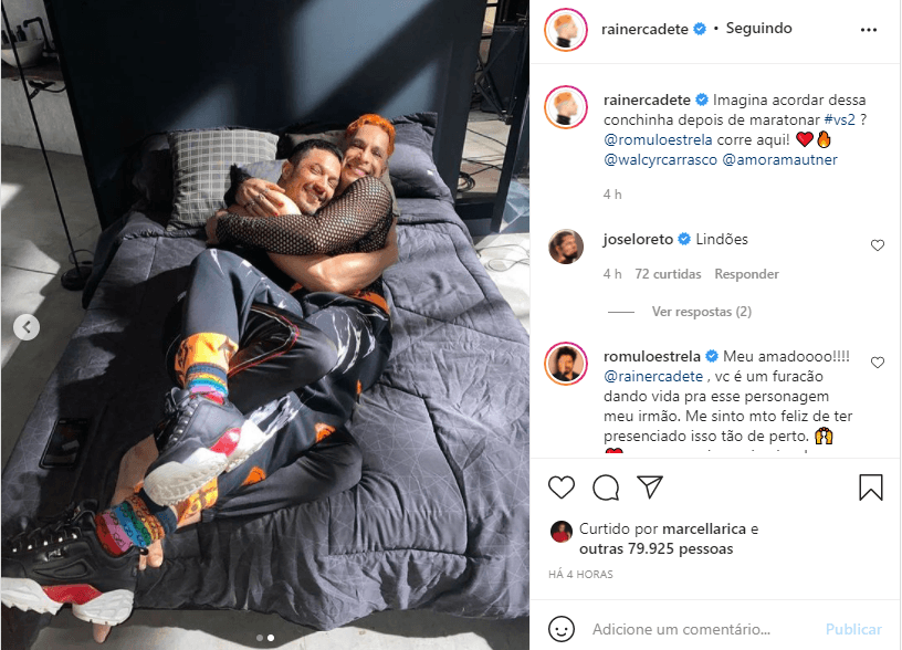 Em foto ousada, Rainer Cadete e Rômulo Estrela quebram a internet (Foto: Reprodução)