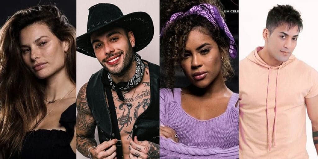 A Fazenda 13: Gui Araújo, Sthefane Matos, Tiago Piquilo e Dayane Mello estão na roça