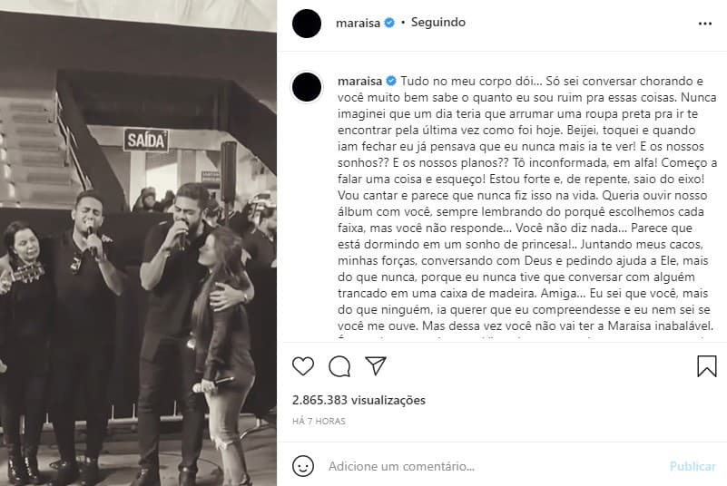 Maraisa abriu o coração em declaração para Marília Mendonça (Foto: Reprodução) Maraisa abriu o coração em declaração para Marília Mendonça (Foto: Reprodução)